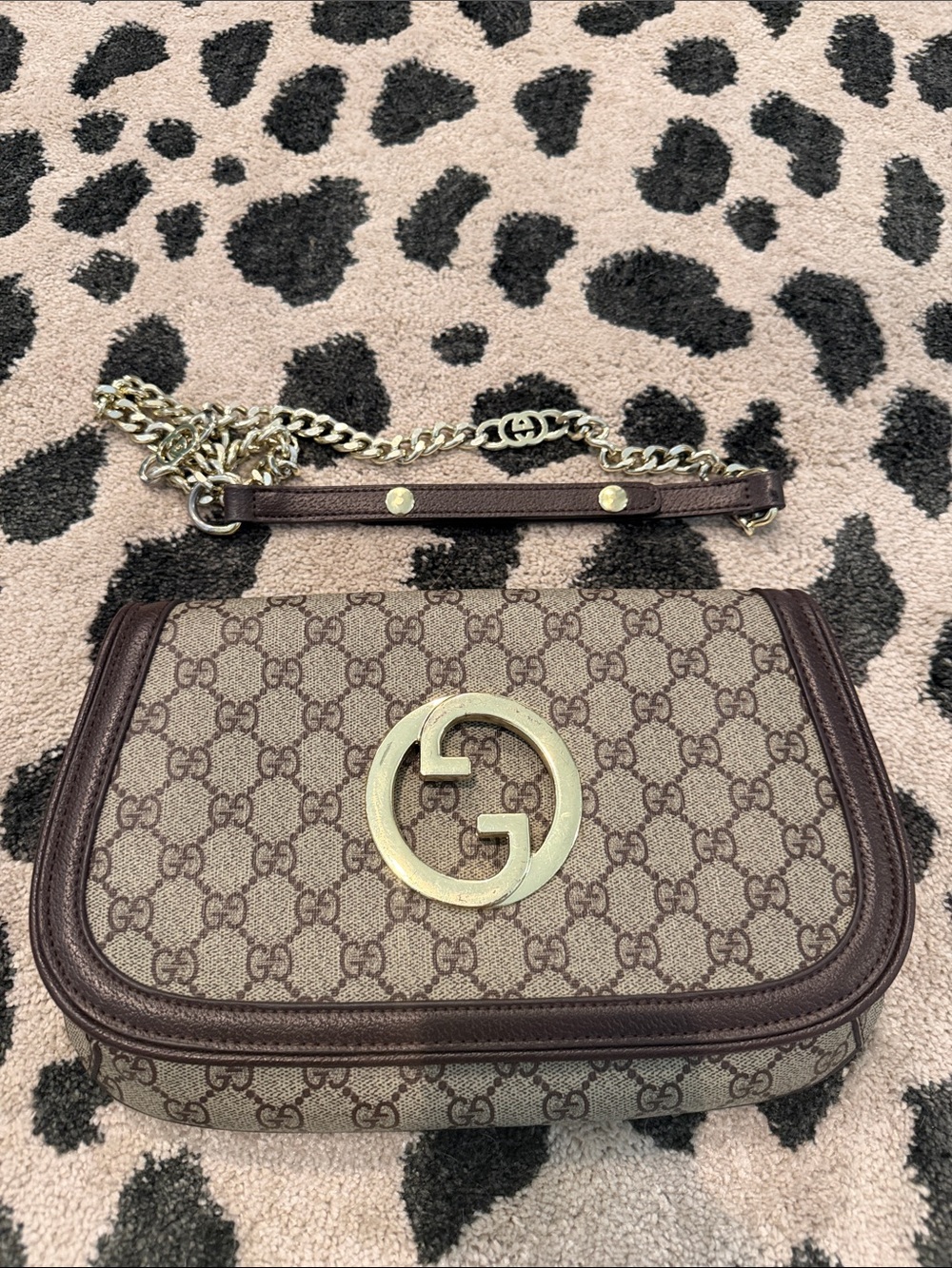 Gucci BLONDIE Clutch Shoulder MONOGRAM Purse Chain ❤️💚